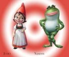 onun en iyi arkadaşı Nanette kurbağa bahçeli güzel Juliet Kırmızı Bahçe gnomes lideri kızı
